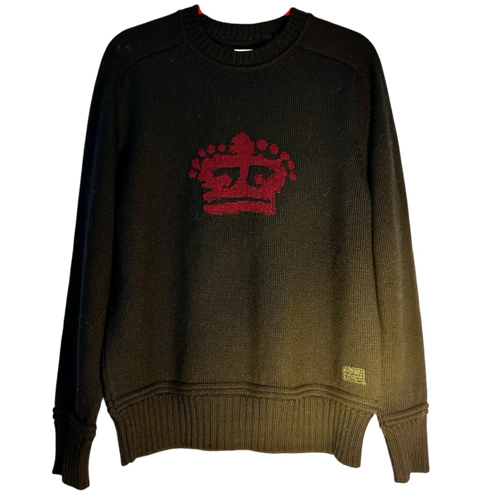 OOBE BRAND Crewneck Pullover Sweater 100% Wool Black Sz Medium